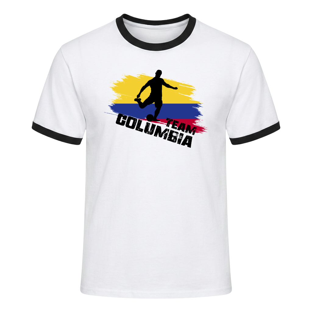 TEAM COLUMBIA Retro Ringer T-Shirt White-Black Edition