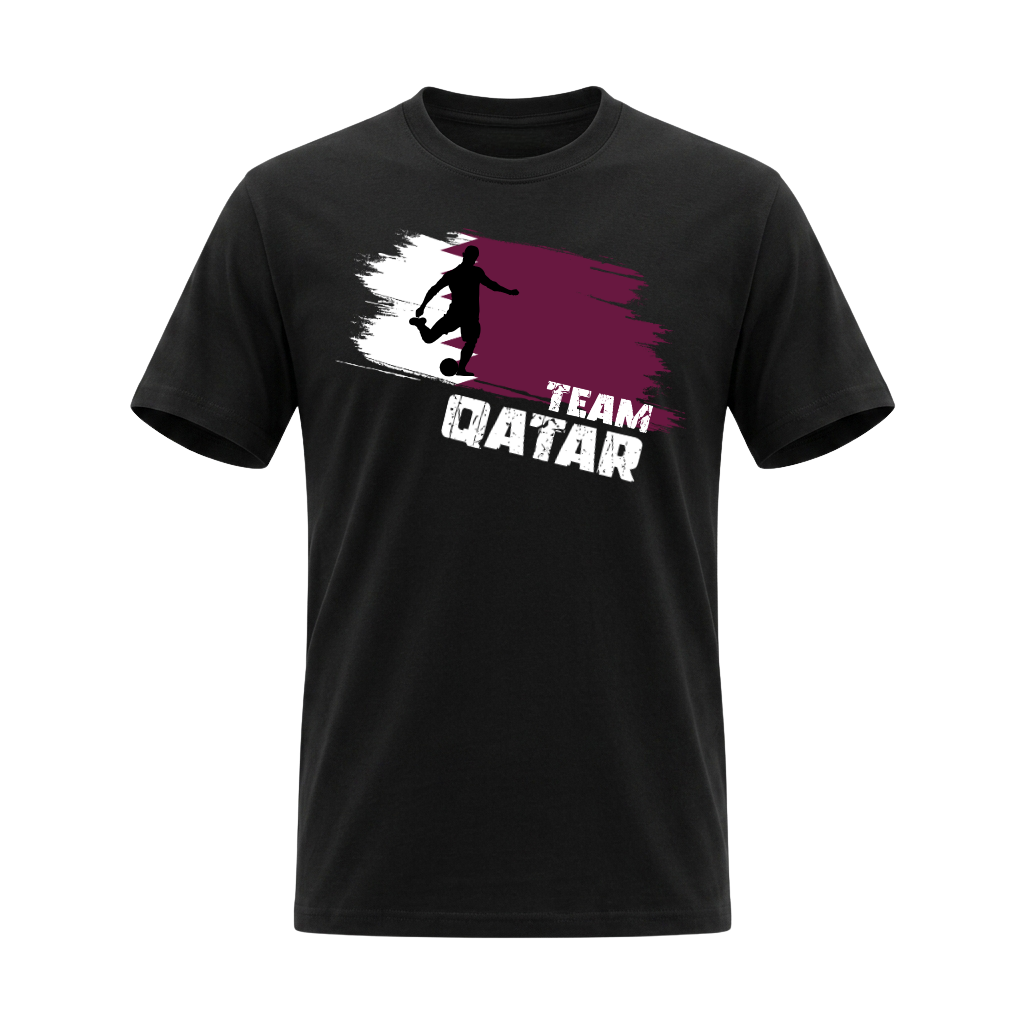 TEAM QATAR – Premium Fußball Fan T-Shirt – Black Edition