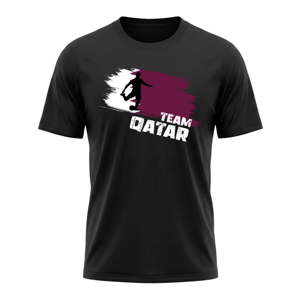 TEAM QATAR – Active Performance Sportshirt – Black Edition