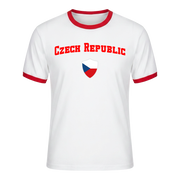 CZECH REPUBLIC Retro Ringer Nation T-Shirt White-Red Edition