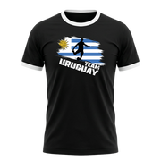 TEAM URUGUAY Retro Ringer T-Shirt Black-White Edition