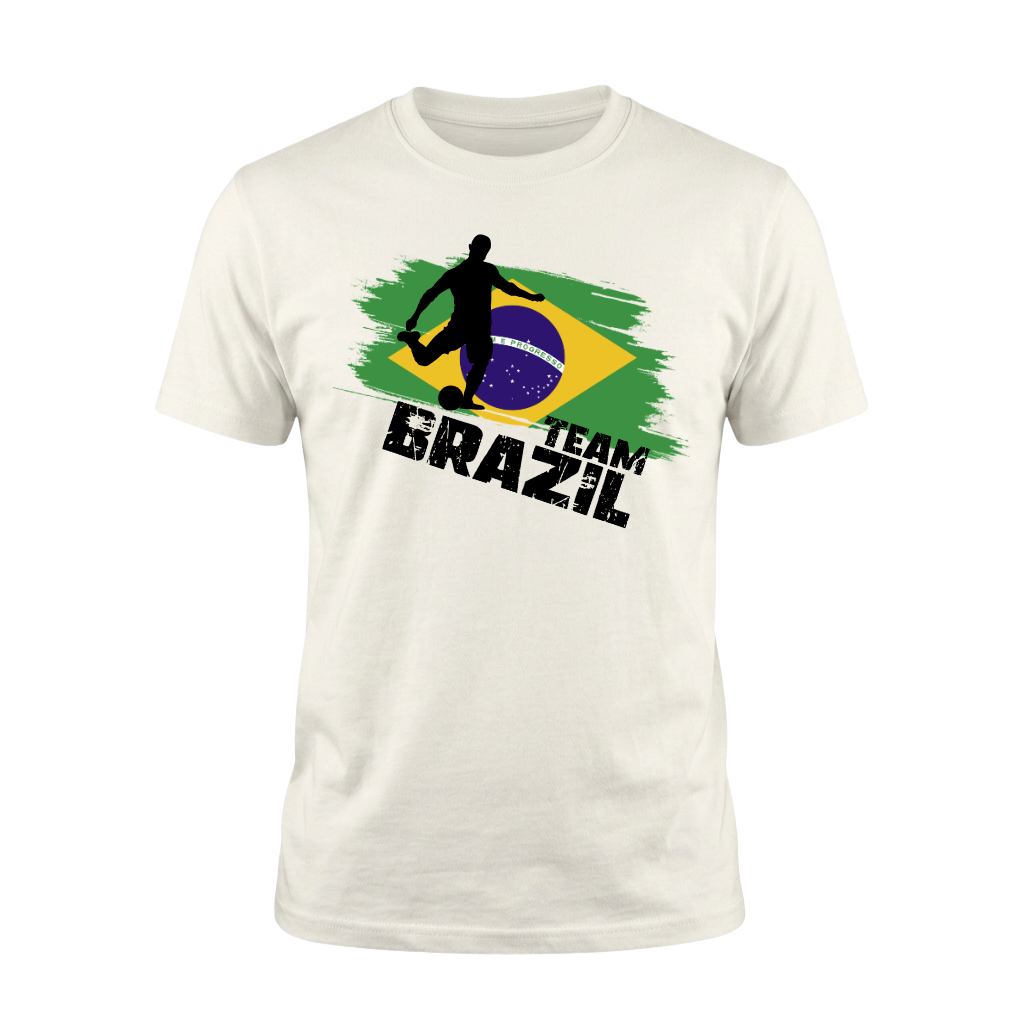 TEAM BRAZIL – Premium Fußball Fan T-Shirt – White Edition