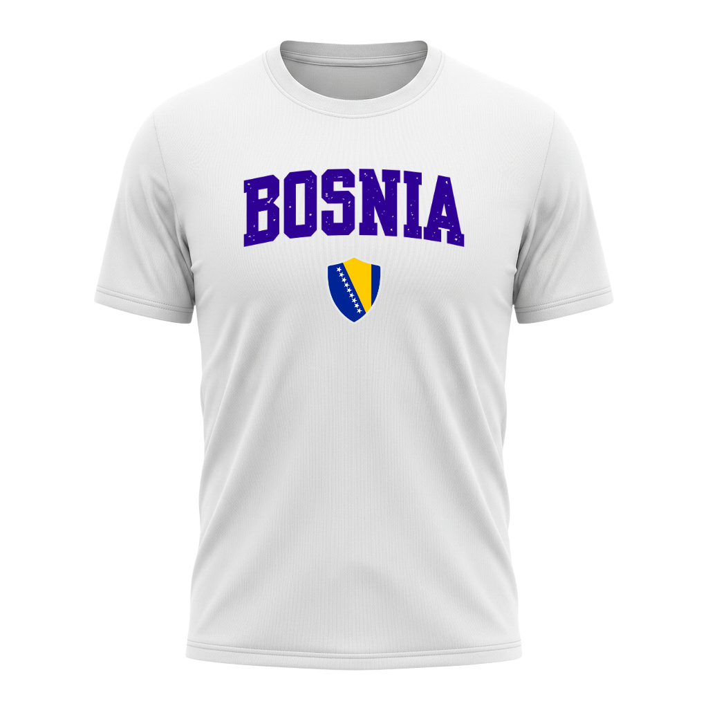 BOSNIA Nation Active Performance Sportshirt White Edition