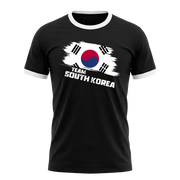 TEAM SOUTH KOREA Retro Ringer T-Shirt Black-White  Edition