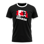 TEAM CANADA Retro Ringer T-Shirt Black-White Edition