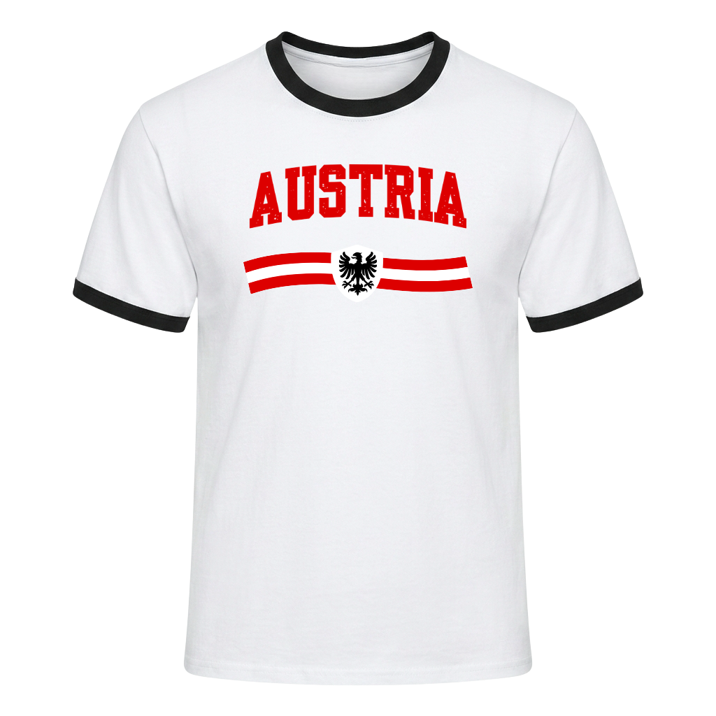 AUSTRIA Retro Ringer Nation T-Shirt White-Black Edition