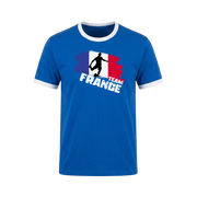 TEAM FRANCE Retro Ringer T-Shirt Blue-White Edition