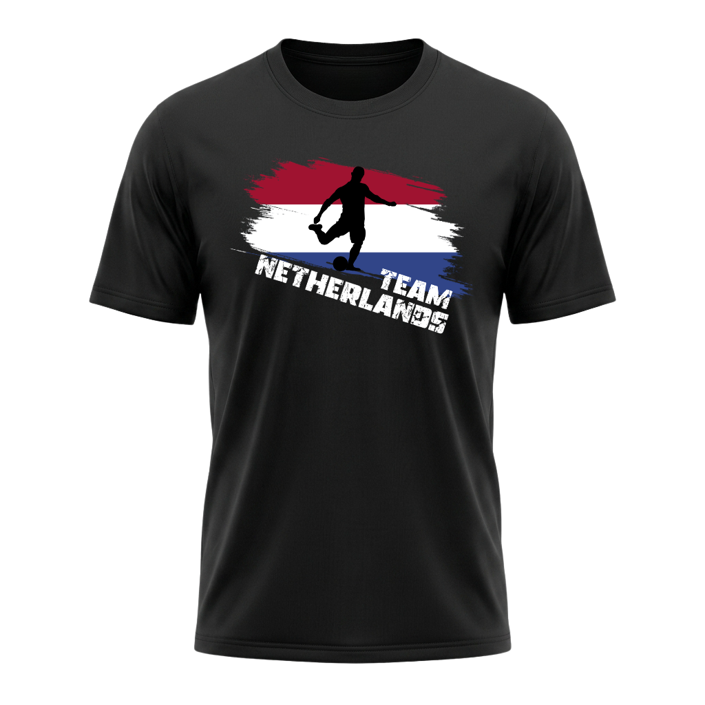 TEAM NETHERLANDS – Active Performance Sportshirt – Black Edition
