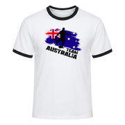TEAM AUSTRALIA Retro Ringer T-Shirt White-Black Edition
