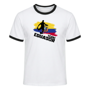 TEAM EQUADOR Retro Ringer T-Shirt White-Black Edition