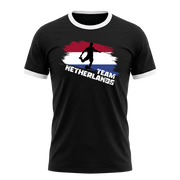 TEAM NETHERLANDS Retro Ringer T-Shirt Black-White Edition
