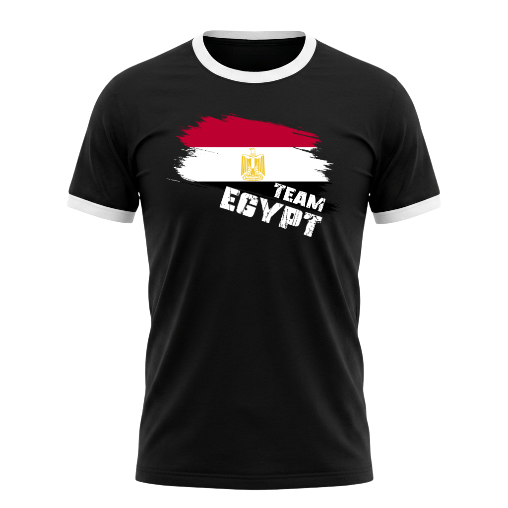 TEAM EGYPT Retro Ringer T-Shirt Black-White Edition