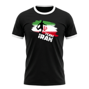 TEAM IRAN Retro Ringer T-Shirt Black-White Edition
