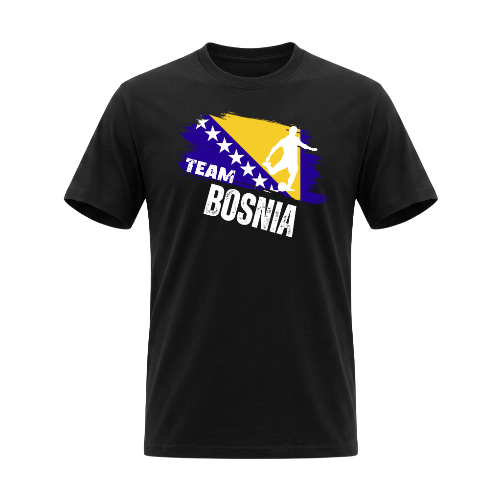 TEAM BOSNIA – Premium Fußball Fan T-Shirt Black - Edition