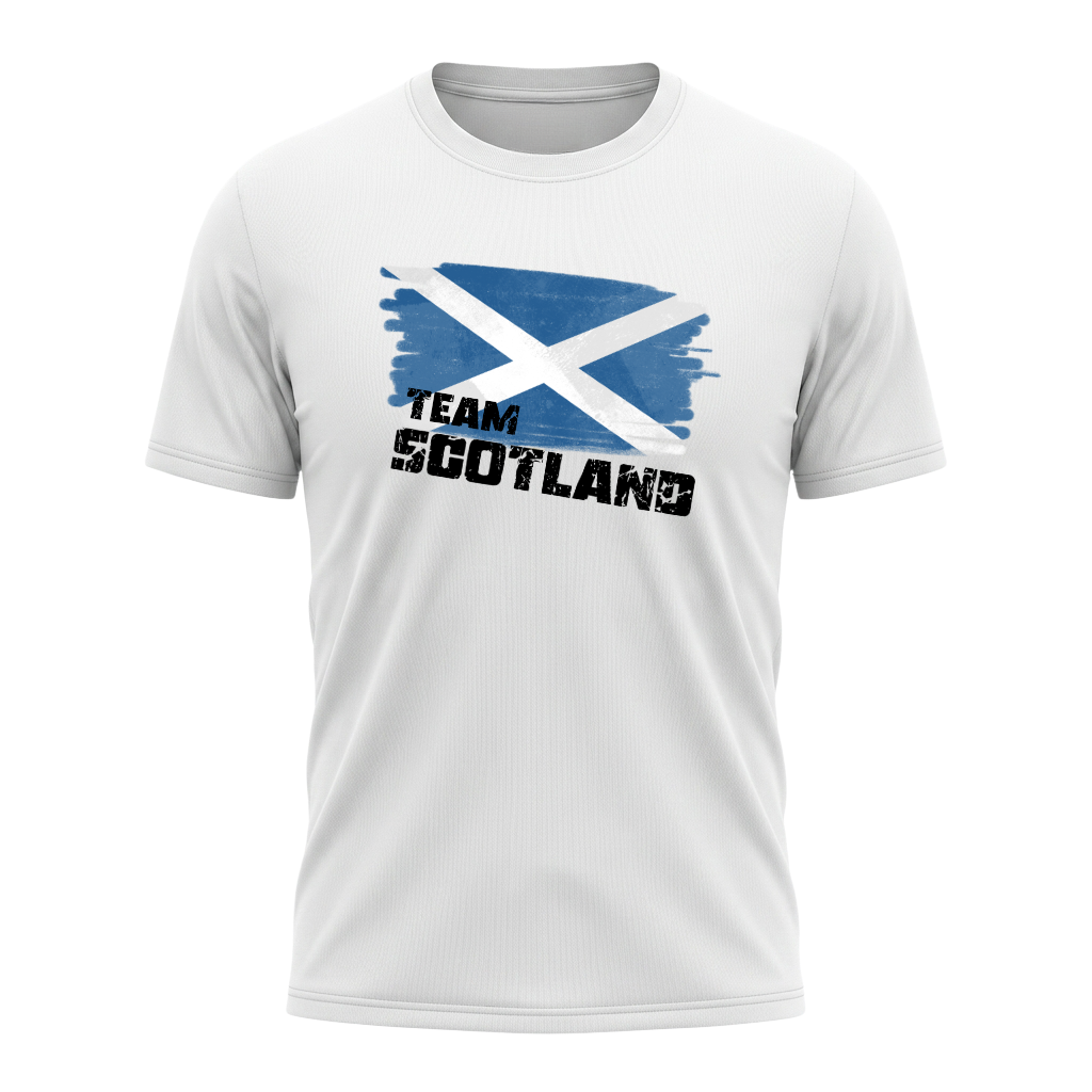 TEAM SCOTLAND – Active Performance Sportshirt – White Edition