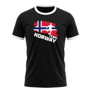TEAM NORWAY Retro Ringer T-Shirt Black-White Edition