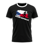 TEAM CZECH REPUBLIC Retro Ringer T-Shirt Black-White Edition