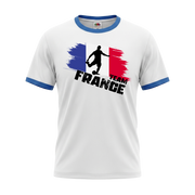 TEAM FRANCE Retro Ringer T-Shirt White-Blue Edition