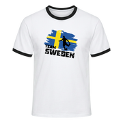TEAM SWEDEN Retro Ringer T-Shirt White-Black Edition