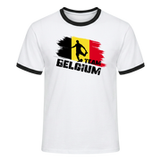 TEAM BELGIUM Retro Ringer T-Shirt White-Black Edition