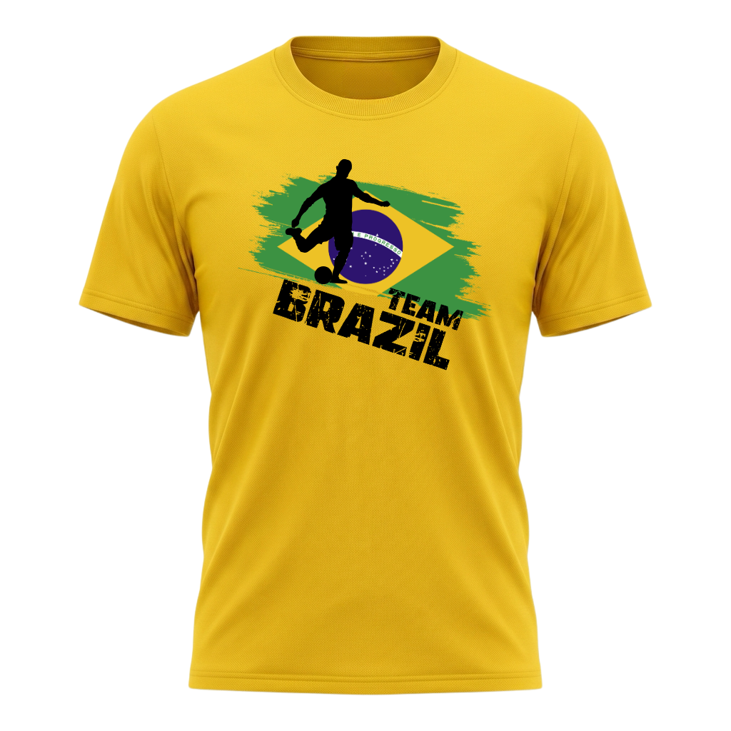 TEAM BRAZIL – Premium Fußball Fan T-Shirt – Yellow Edition
