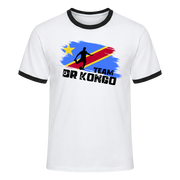 TEAM DR KONGO Retro Ringer T-Shirt White-Black Edition