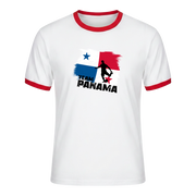 TEAM PANAMA Retro Ringer T-Shirt White-Red Edition
