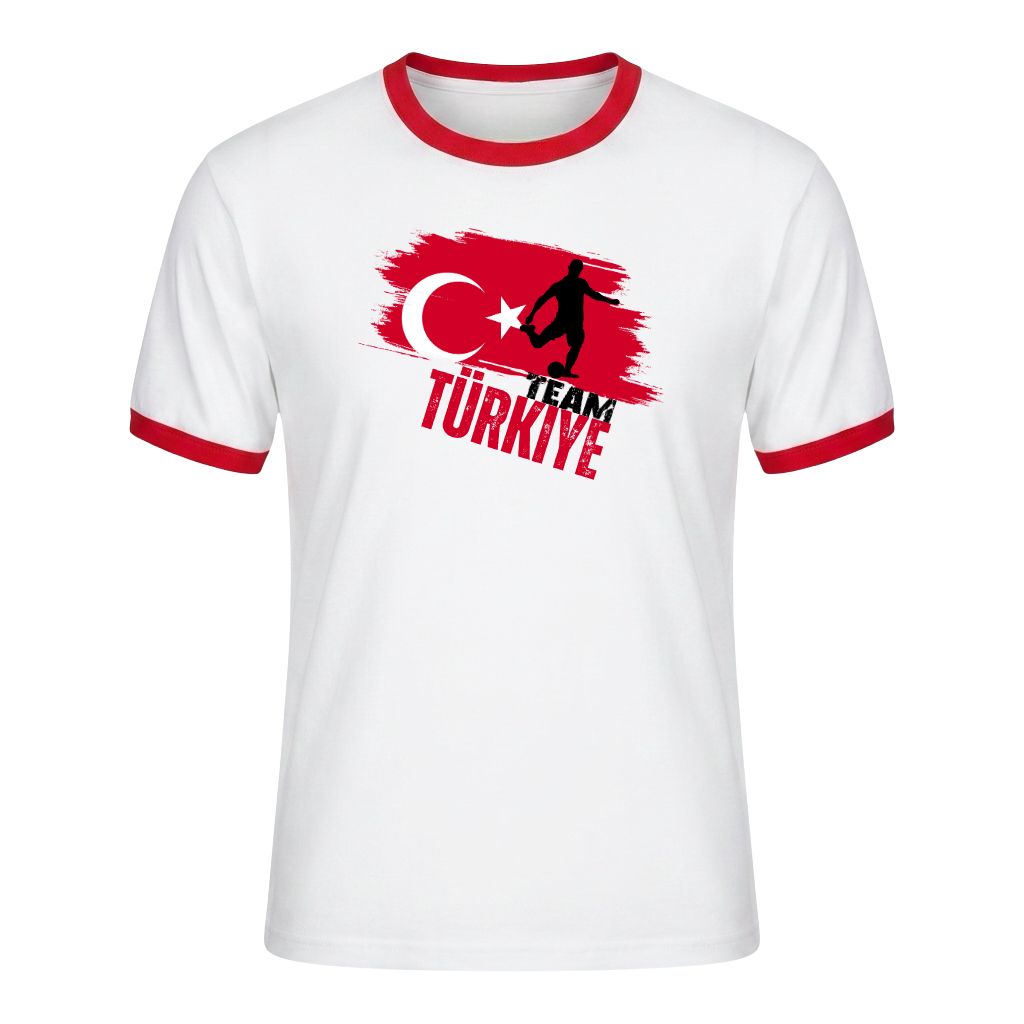 TEAM TÜRKIYE Retro Ringer T-Shirt White-Red Edition