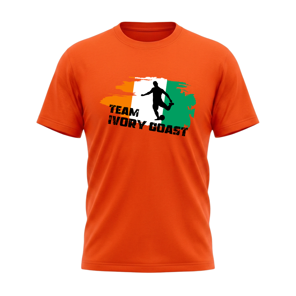 TEAM IVORY COAST – Premium Fußball Fan T-Shirt ORANGE - Edition