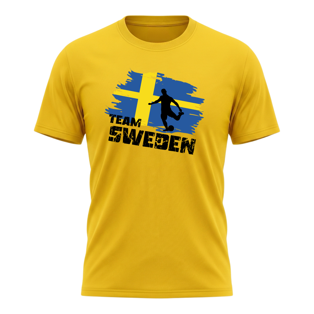 TEAM SWEDEN – Premium Fußball Fan T-Shirt Yellow - Edition