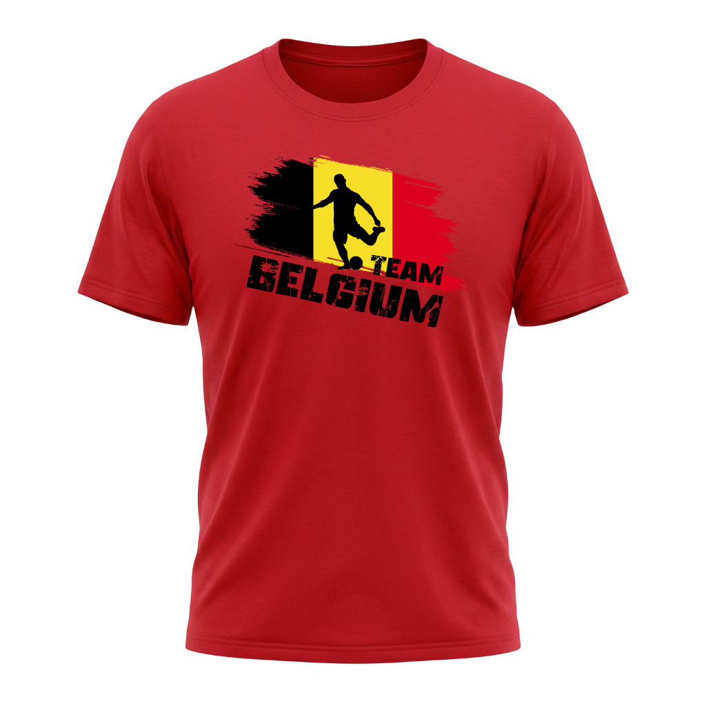 TEAM BELGIUM – Premium Fußball Fan T-Shirt Red - Edition