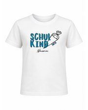 Personalisiertes Kinder T-Shirt "SCHULKIND 2026" mit Wunschname  – Perfekt zur Einschulung | Jungen & Mädchen Motiv Blau