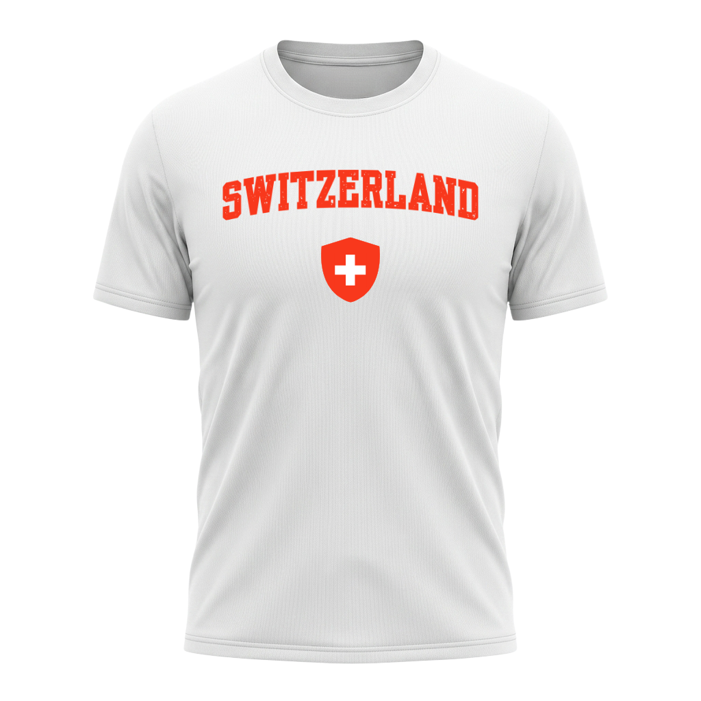 SWITZERLAND Nation Active Performance Sportshirt White Edition