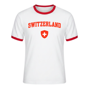 SWITZERLAND Retro Ringer Nation T-Shirt White-Red Edition
