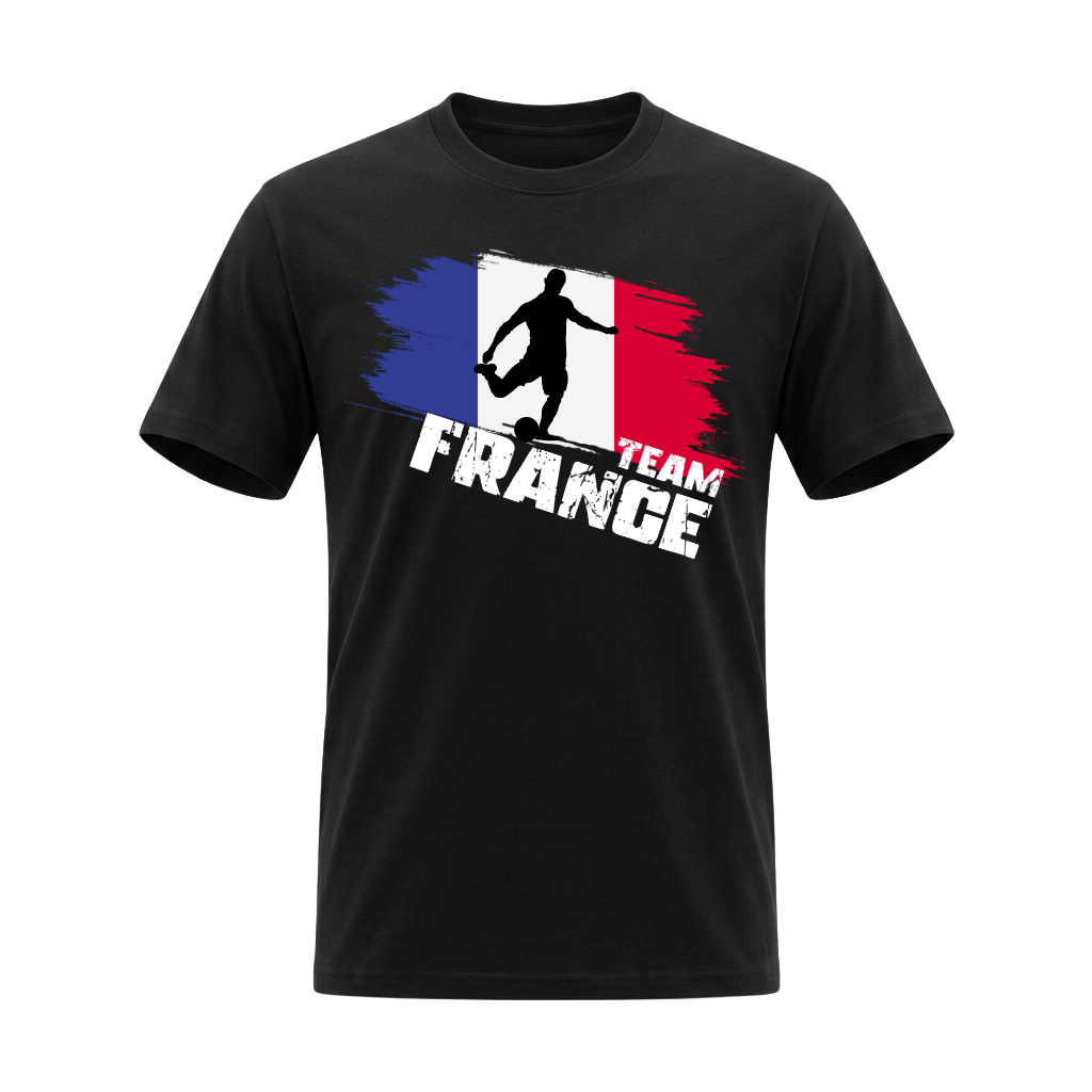 TEAM FRANCE – Premium Fußball Fan T-Shirt – Black Edition