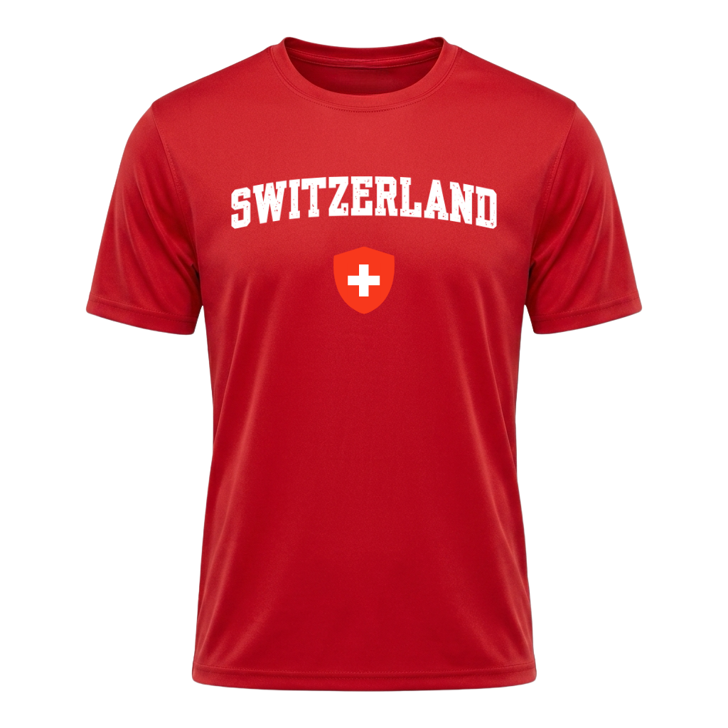 SWITZERLAND Nation Active Performance Sportshirt Black Edition