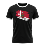 TEAM MOROCCO Retro Ringer T-Shirt Black-White Edition