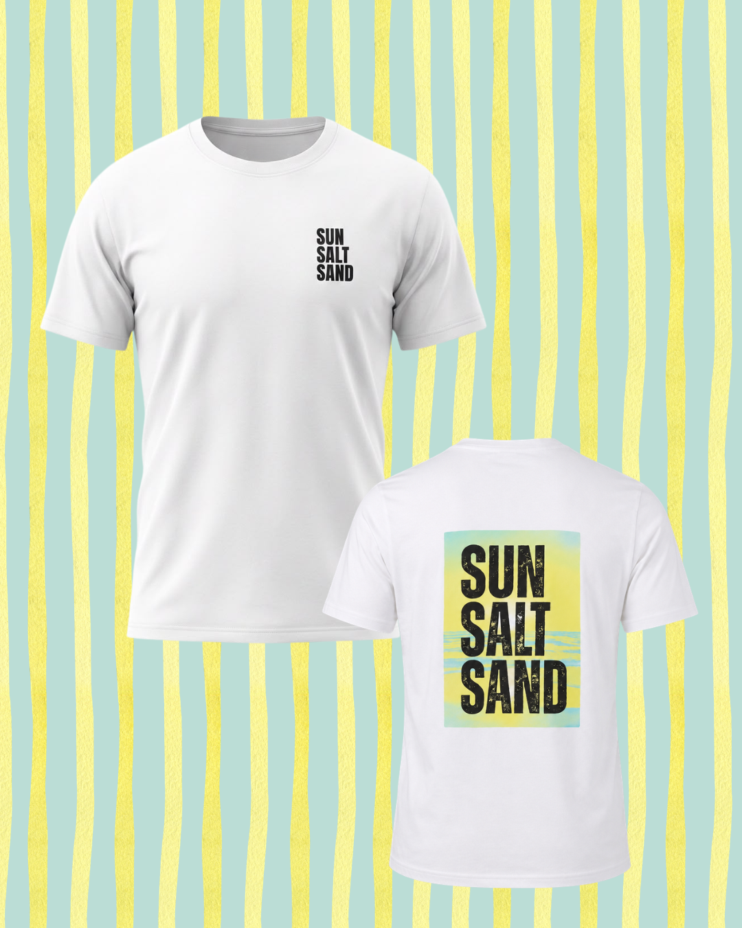 SUN SALT SAND – Premium Sommer T-Shirt | 100% Baumwolle | Damen, Herren & Kinder