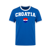 CROATIA Retro Ringer Nation T-Shirt Blue-White Edition