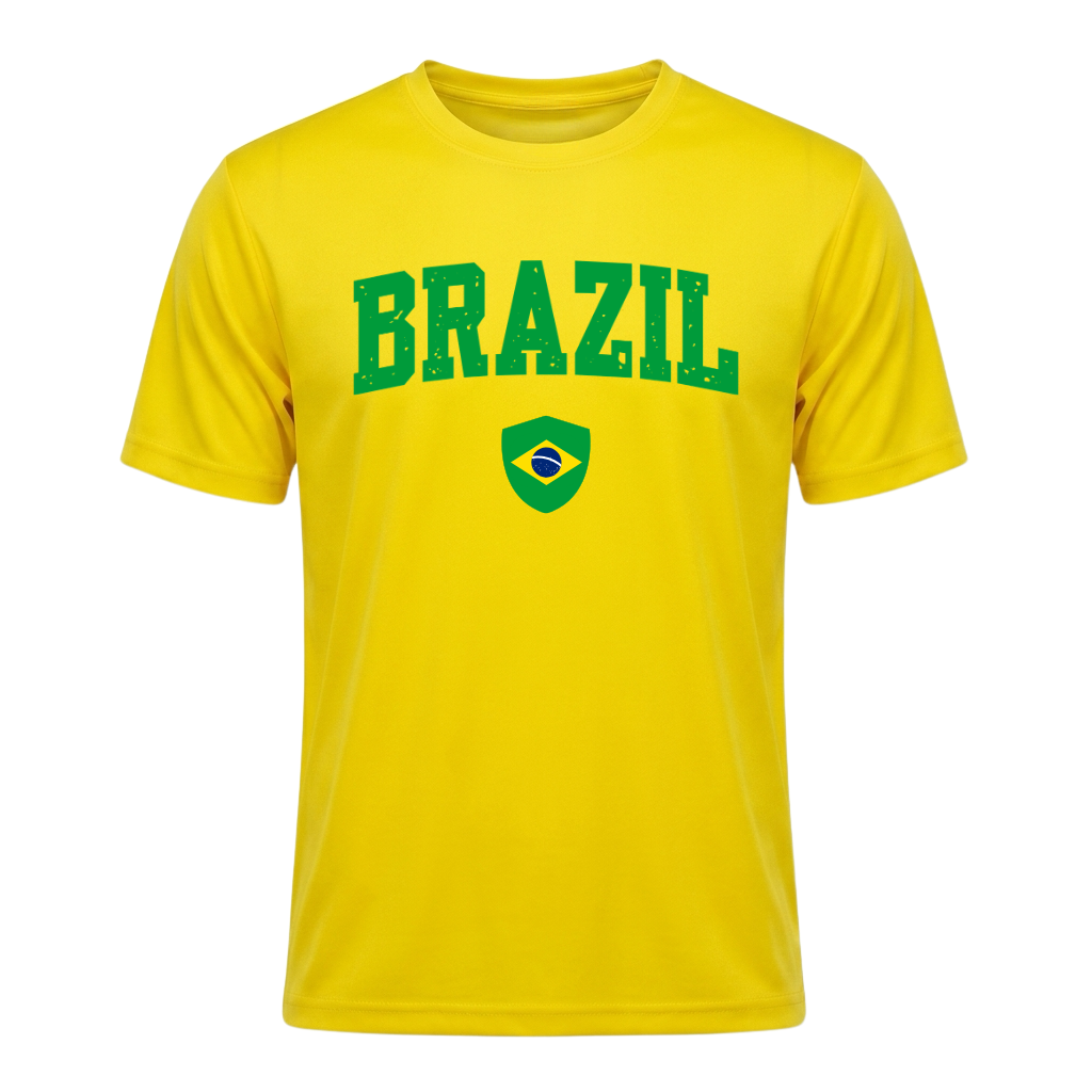 BRAZIL Nation Active Performance Sportshirt Yellow Edition