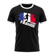 TEAM FRANCE Retro Ringer T-Shirt Black-White Edition