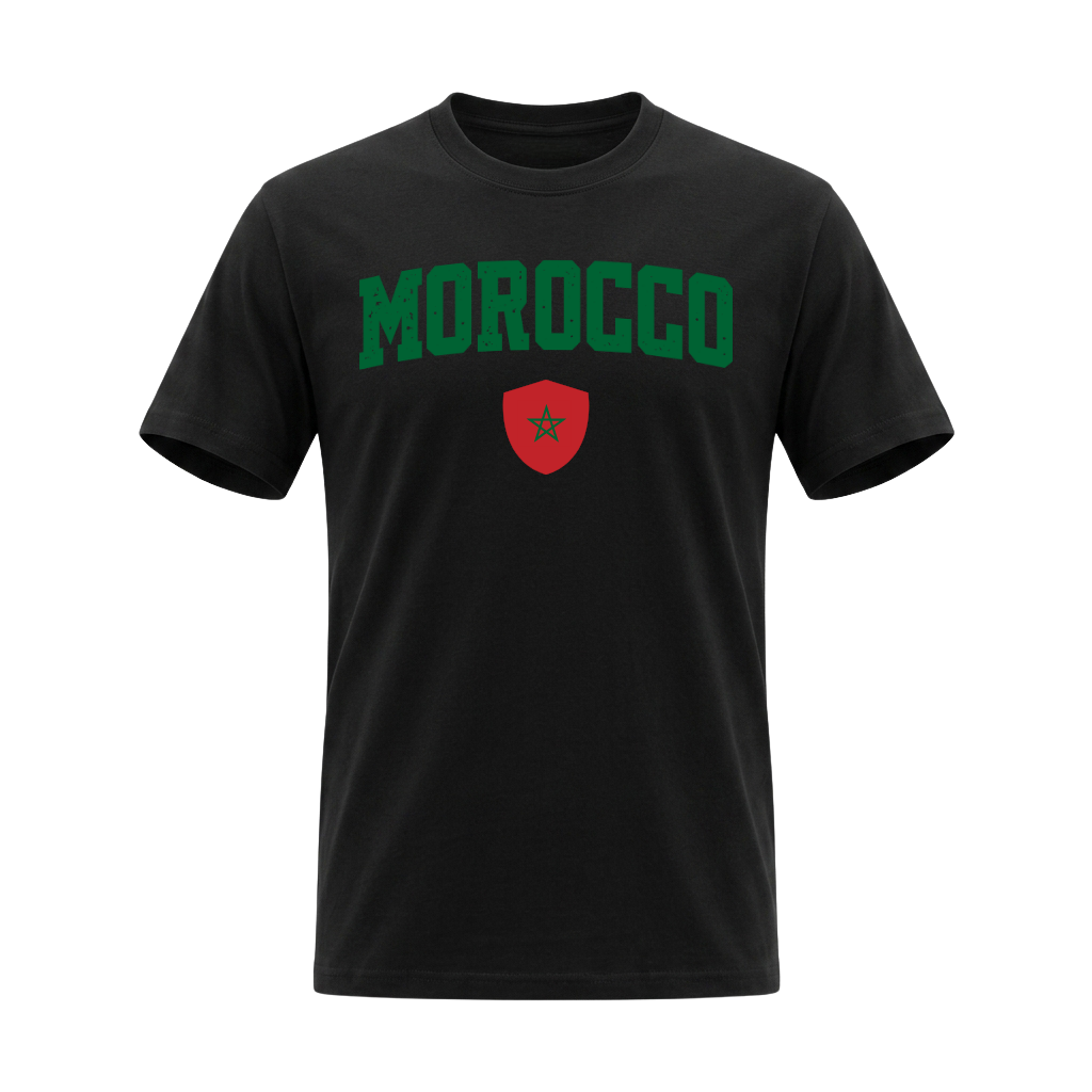 MOROCCO – Premium Nation Fan T-Shirt – Black Edition
