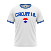 CROATIA Retro Ringer Nation T-Shirt White-Blue Edition