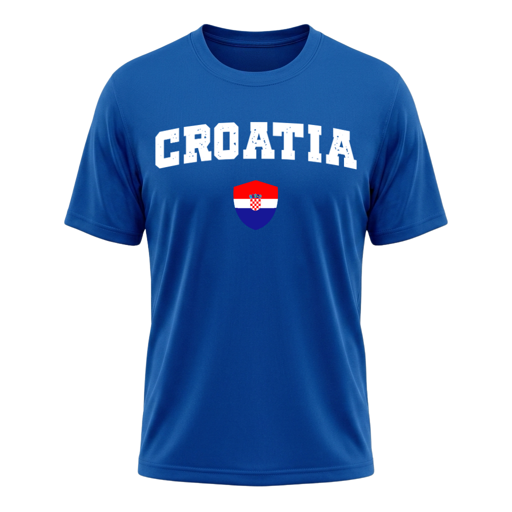 CROATIA Nation Active Performance Sportshirt Blue Edition