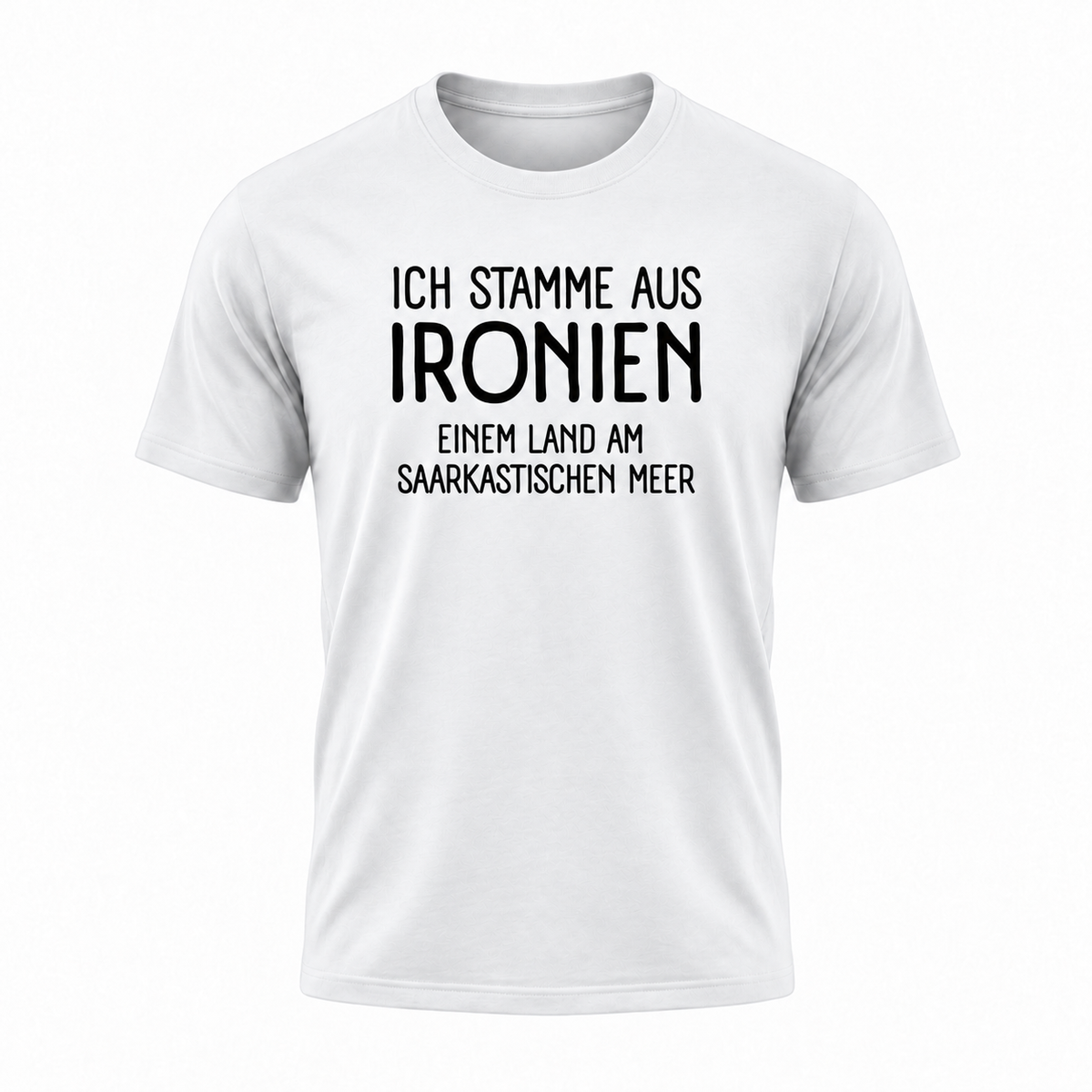 Ich stamme aus Ironien – Lustiges Sprüche T-Shirt mit Sarkasmus & Humor für Damen und Herren