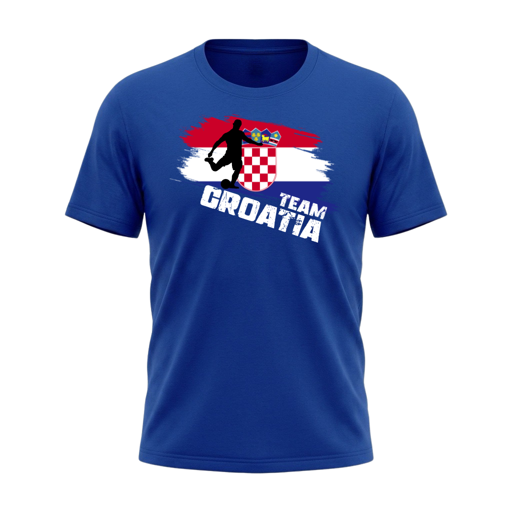 TEAM CROATIA – Premium Fußball Fan T-Shirt – Blue Edition